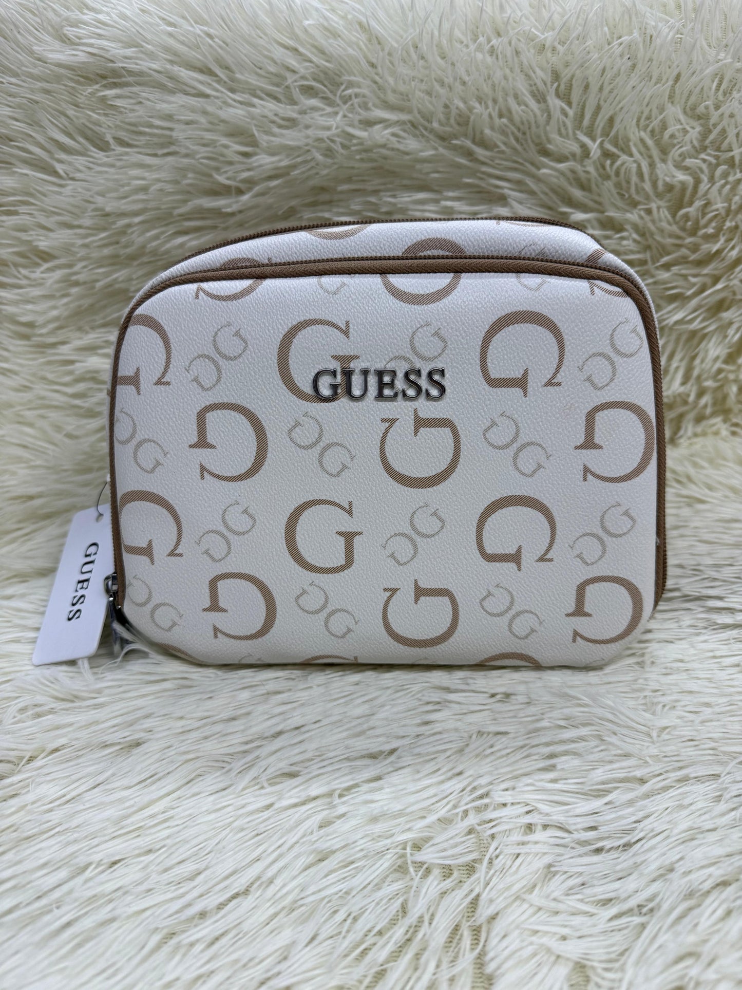 Cosmetiquera blanca doble cierre Guess