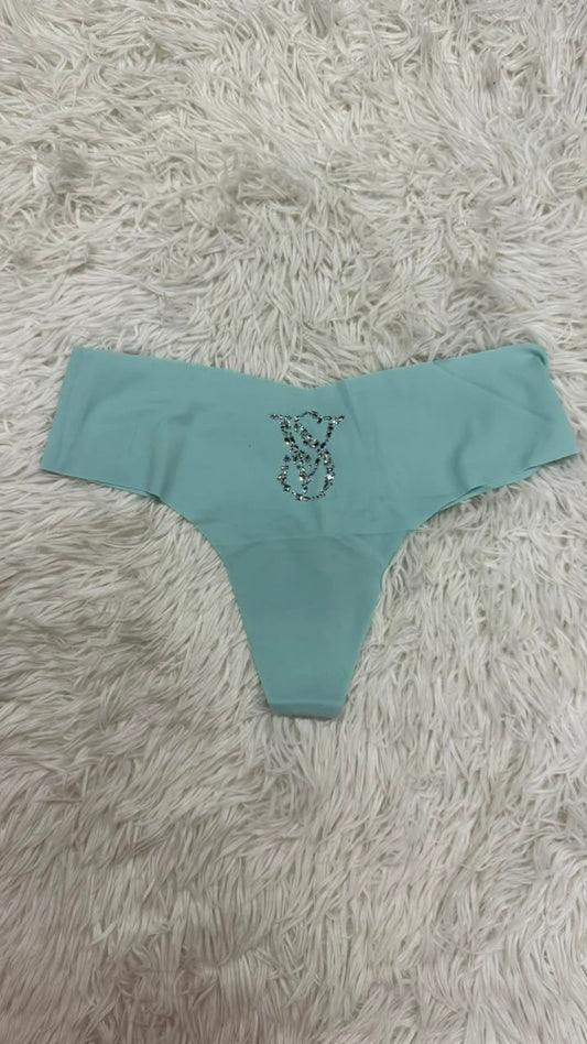Thong aqua con brillitos M Victoria secret