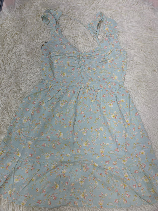 Vestido azul floreado S Forever 21