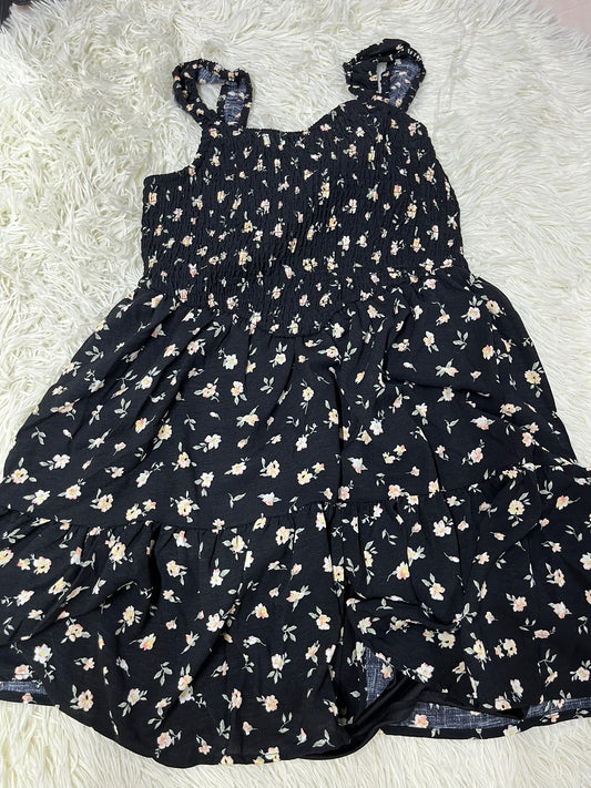 Vestido negro floreado L Forever 21