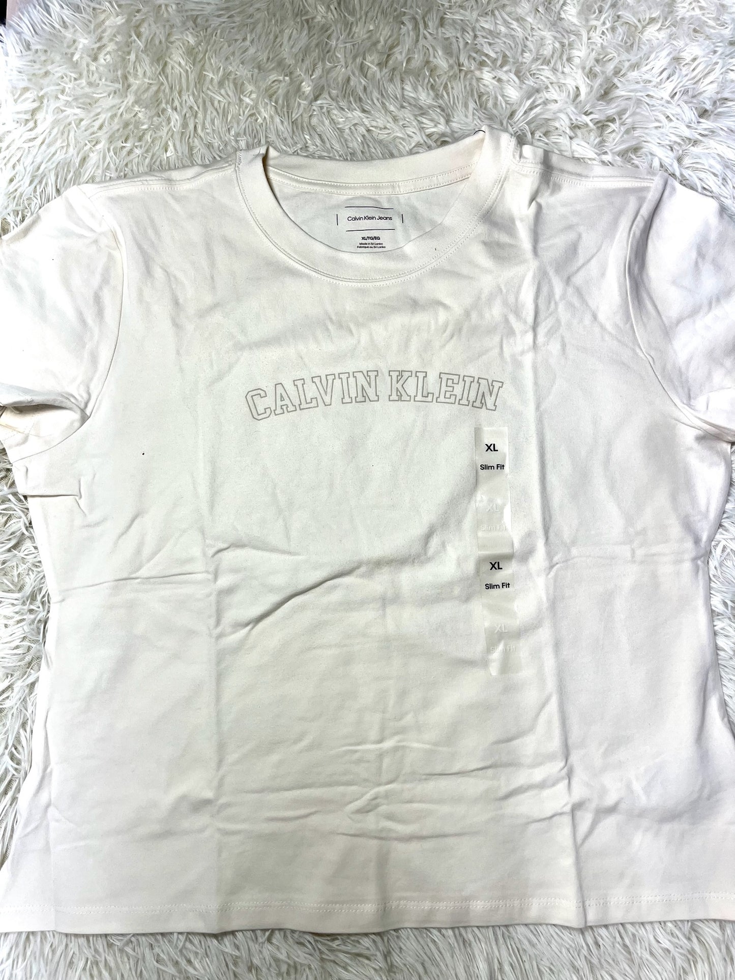 Playera hueso XL Calvin Klein