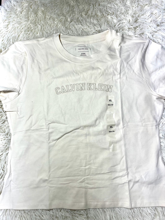 Playera hueso XL Calvin Klein