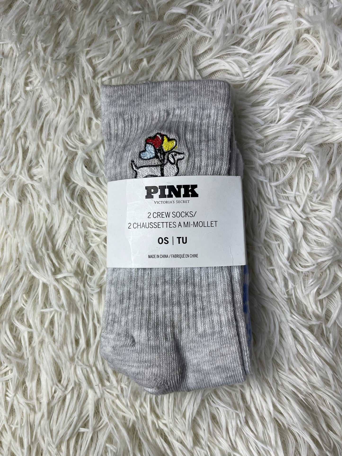 Paquete 2 calcetas gris/blancas Pink