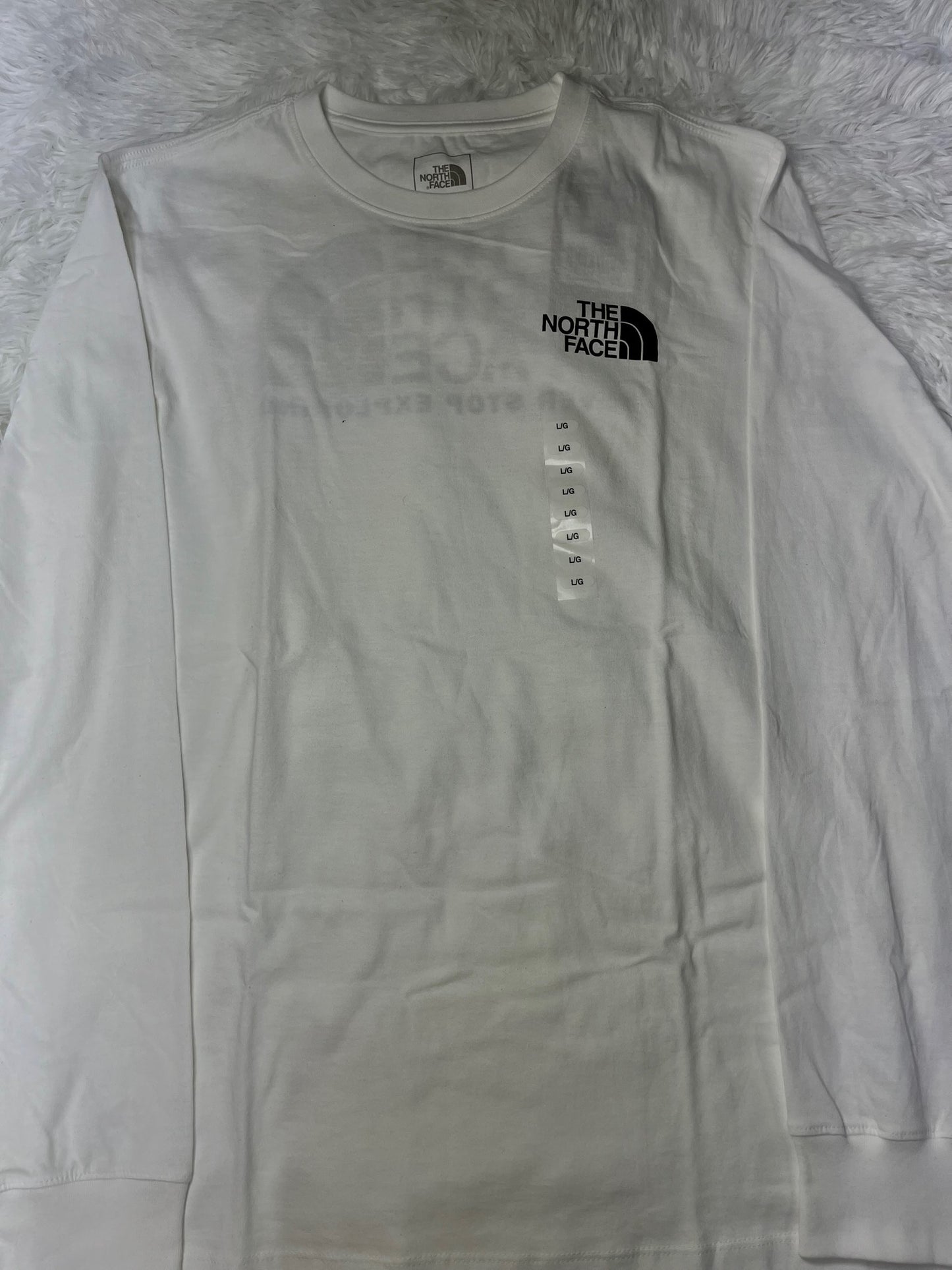 Playera blanca manga larga L North Face