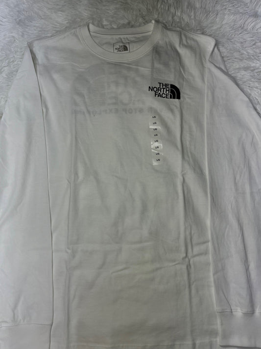 Playera blanca manga larga L North Face