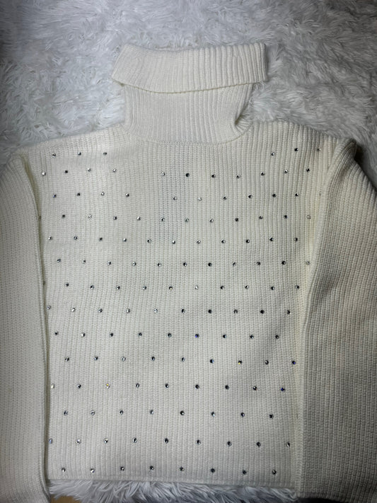 Suéter cuello de tortuga blanco S Steve Madden