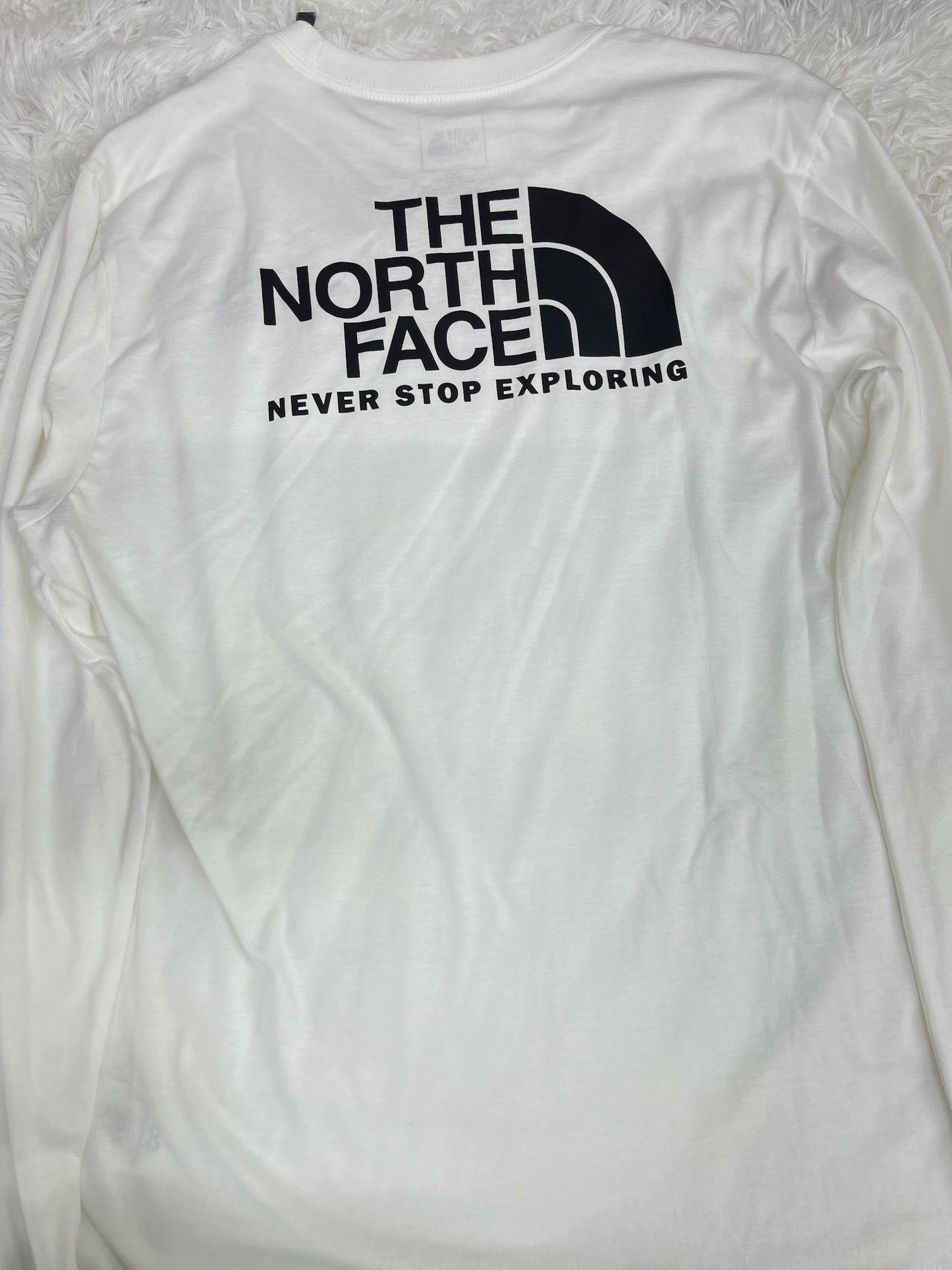 Playera blanca manga larga L North Face