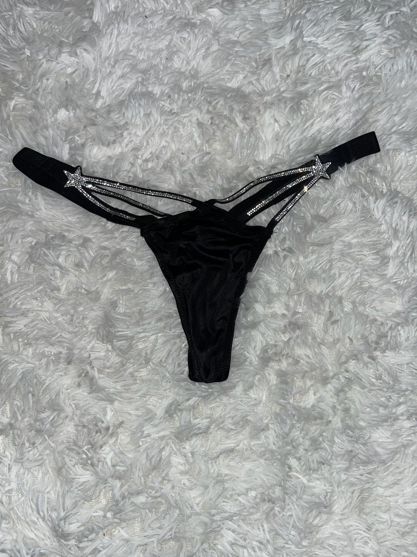 Thong negro con brillitos S Victoria secret