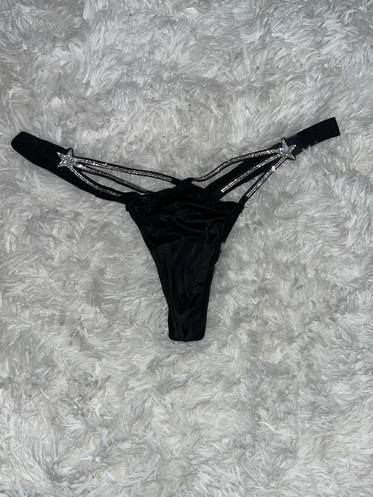 Thong negro con brillitos S Victoria secret