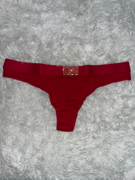 Thong rojo con brillitos L Victoria secret