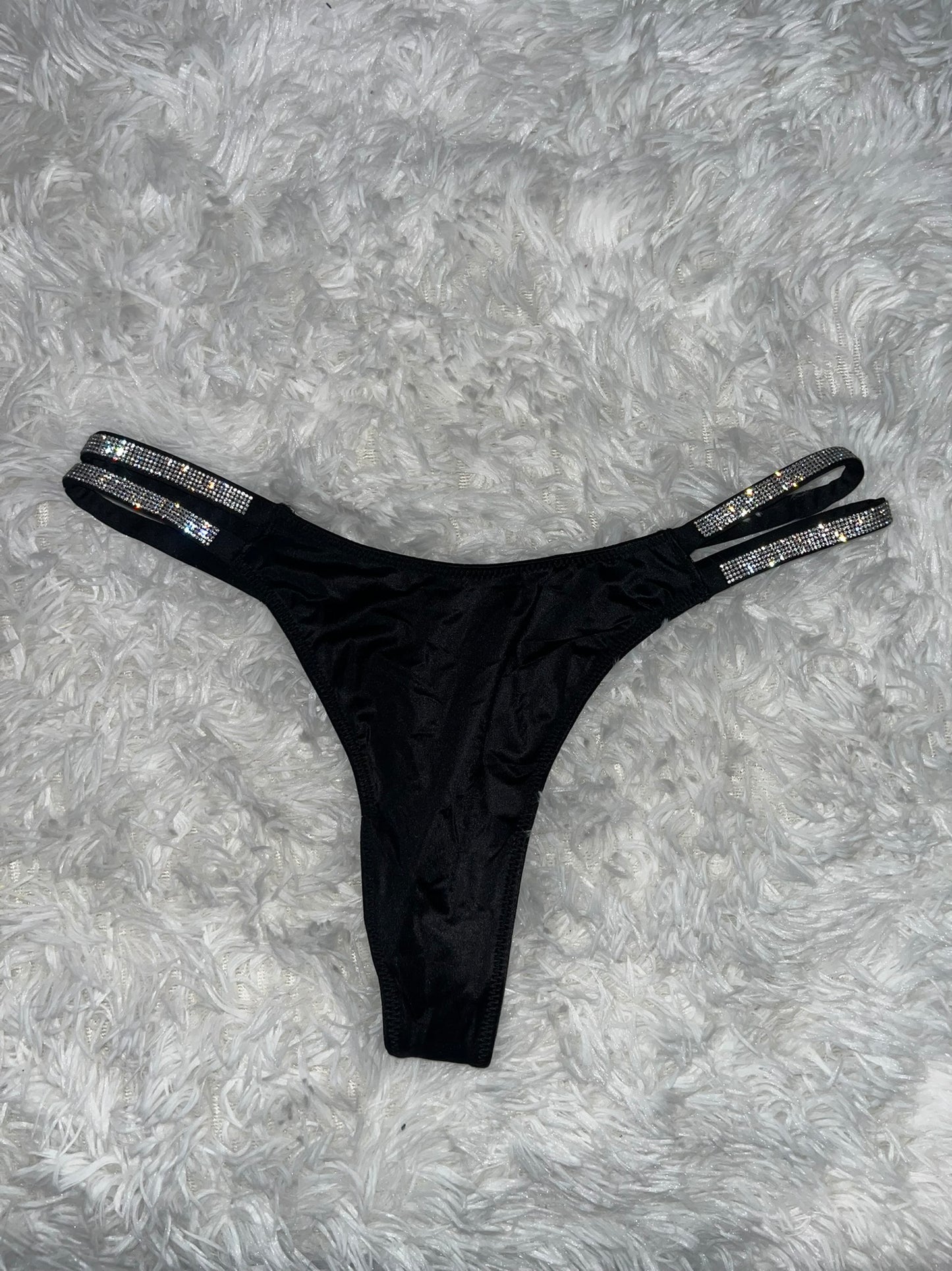 Thong negro con brillitos S Victoria secret