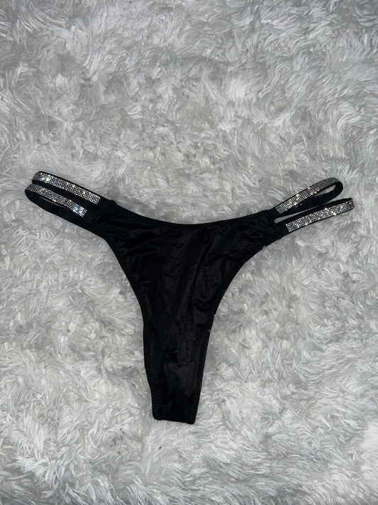 Thong negro con brillitos S Victoria secret