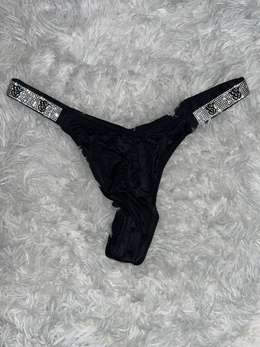 Thong negro con brillitos XL Victoria secret