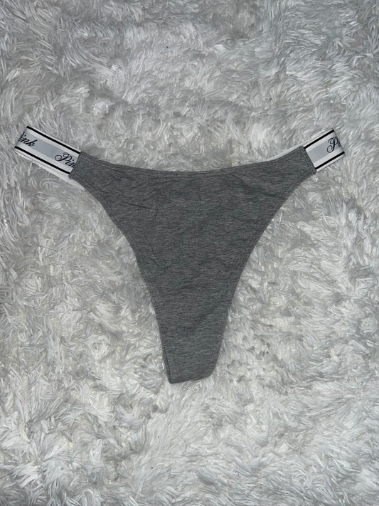 Thong gris L Pink