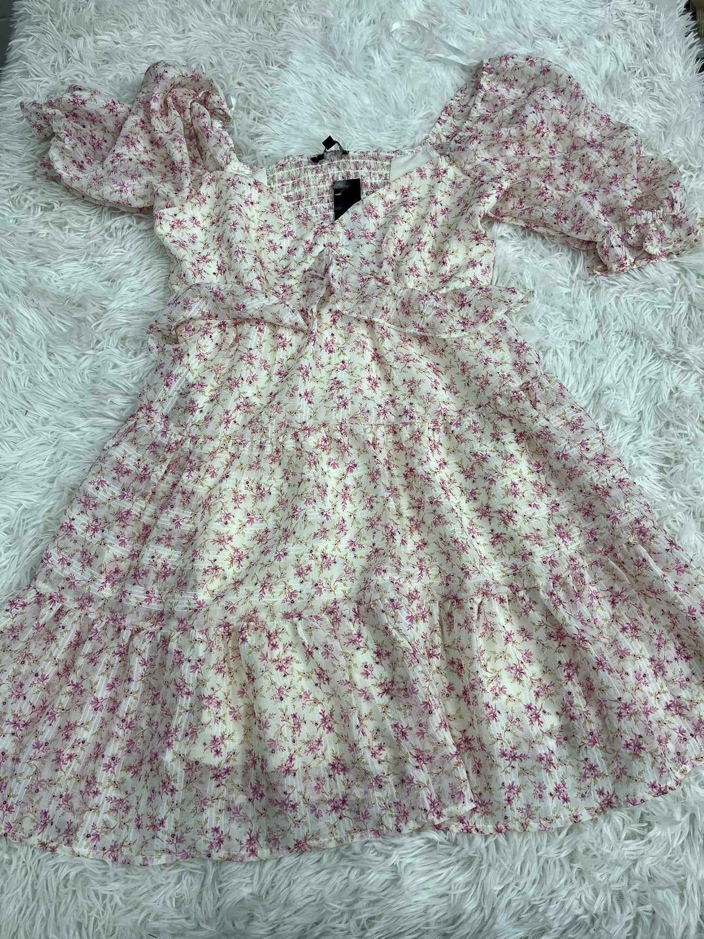 Vestido blanco floreado S Trixxie