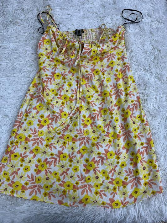 Vestido blanco floreado M Forever 21