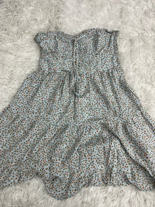 Vestido azul floreado M Forever 21