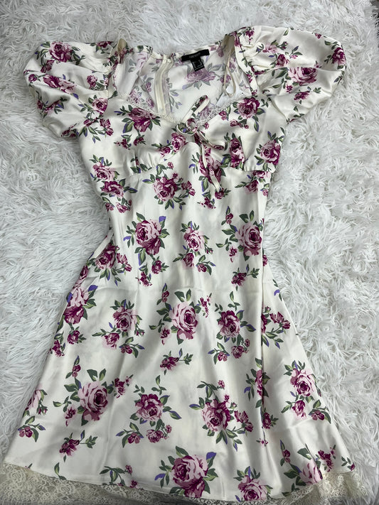 Vestido blanco flores M Forever 21