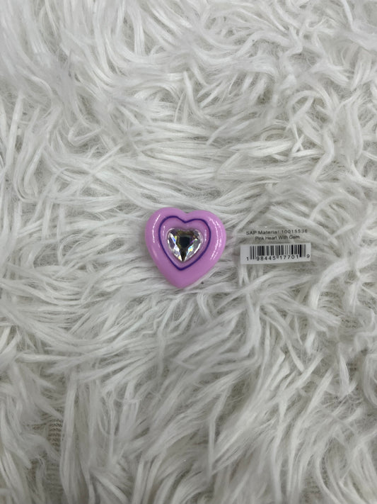 Charm corazón rosa metálico Crocs