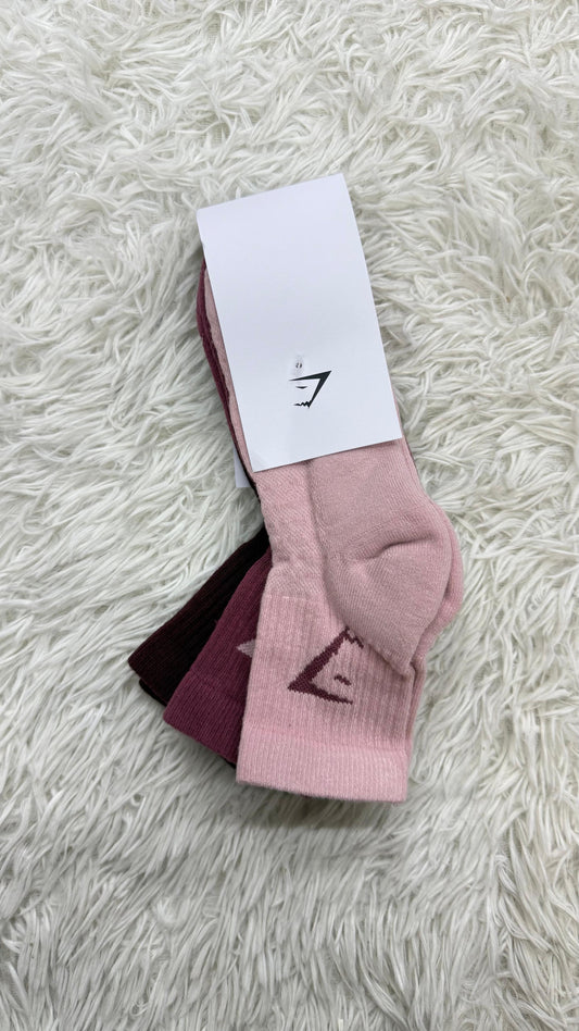 Paquete 3 calcetines rosas Gymshark