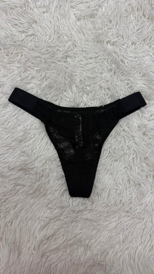 Thong negro S Pink