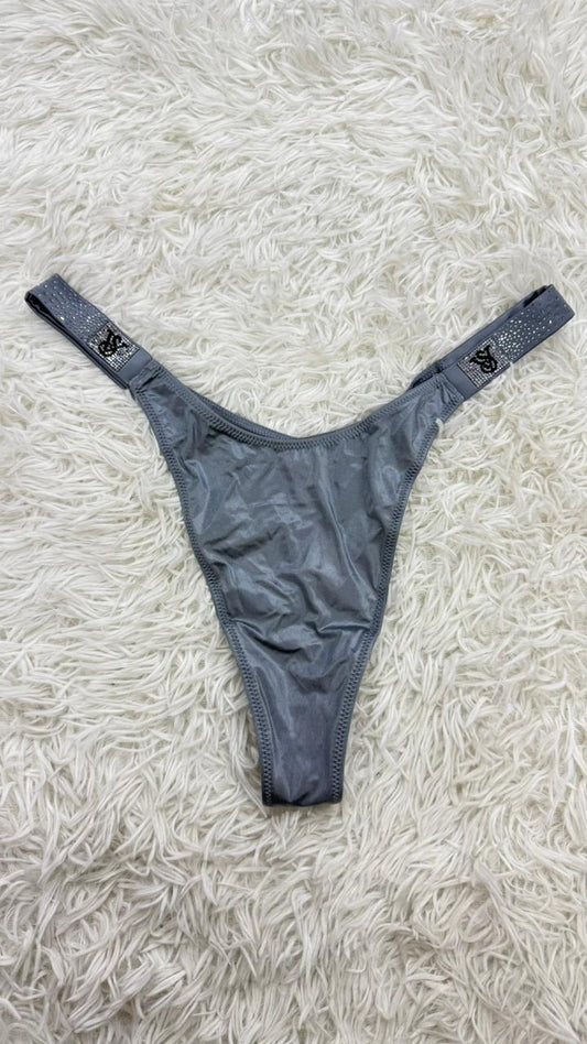 Thong gris con brillitos L Victoria secret